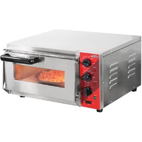 CROSSON Electric 14" Pizza Oven Countertop with Pizza Stone, 30-minute Timer and interior light,Indoor Stainless Steel Pizza Maker for Home Use,120V/1800W