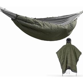 Hammock Underquilt Lightweight Sleeping Bag Cloak Cape with Hat for Outdoor Fall Winter Camping Hiking in Kuwait