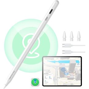 ESR Geo iPad Pencil Findmy for Apple Pencil compatible with iPad 2018-2024, iPad Pencil Pro with Easy Shortcuts and Fast Charging for iPad Pro 12.9/13/11 & Air 5/4/13/11 & 7/8/9/10 & Mini 5/6/7, White