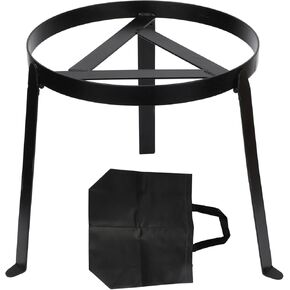 Camping Tripod, Folding Campfire Tripod Fire Pit Stand Heavy Duty Open Camp Fire Cooking Holder Portable Foldable Cookware Rack Accessories for Outdoor Kitchen Cast Iron Dutch Oven Grill, Black