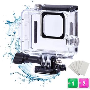 196FT/60M Waterproof Case for GoPro Hero 4K Compact Waterproof Action Camera, Underwater Diving Protective Housing Shell for Go Pro Hero 4K Compact Action Camera with Bracket Accessories