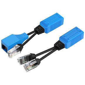 TNP RJ45 Ethernet Cable Combiner/Splitter Kit (زوج واحد) ، 2 ذكر إلى 1 من الإناث و 1 ذكر 1 أنثى إلى 1 محول بيانات POE LAN Ethernet Network Extender y Splitter CAT6 كابل للمراقبة