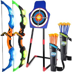 TOY Life Bow and Arrow for Kids 4-6 8-12, LED Kids Archery Set, Kids Bow and Arrow Set, Outdoor Games Outside Toys for Kids, Toys for Boys 5-7, Boys Toys Age 4-6, Birthday Gifts for Boys
