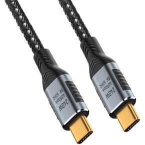 NFHK USB-C 240W USB4 Cable 40Gbps USB3.1 100W 8K@60Hz 5K USB4.0 Compatible with Thunderbolt3/4 180CM