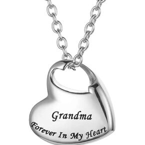 AnHeLin Cremation Urn Necklace for Ashes,Forever In My Heart Carved Locket,Stainless Steel Keepsake Urn Jewelry,Waterproof Memorial Pendant for Mom& Dad,Brother,Grandma,Grandpa with Filling Kit