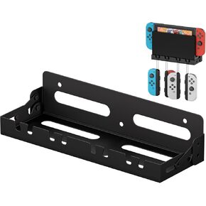 Wall Mount for Nintendo Switch，Switch Wall Mount Gaming Organizer with Hooks for Hanging Joy-Cons, Compatible with OLED and Nintendo Switch Models(Black)