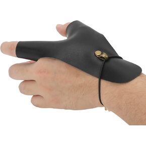 Archery Hand Guard, Protective Breathable Lightweight 2 Finger Protector PU Leather Non Slip Archery Glove for Left Hand, Traditional Longbow, Mongolian Bow, Archery