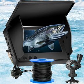 Fish Finder Camera, Portable Underwater Fishing Camera, Wide Angle Infrared Night Vision, Host IP68 Waterproof with 4.3 Inch IPS Screen for Ice Boat, Lake, Kayak, Ice Fishing, 30M