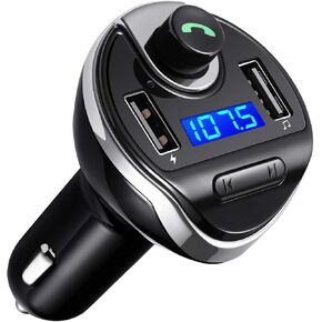 Criacr Aux Bluetooth Adapter for Car, HandsFree Call Dual Ports Charger, FM Radio Transmitter Receiver, Mp3 Audio Wireless Music Player HI-FI Stereo Sound Compatible for All Cars and Smartphone