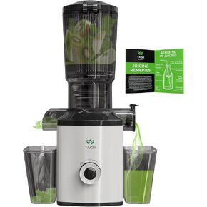 Slow Masticating Cold Press Juicer - Large Mouth Cold Press Masticating Juicer Machines Vegetable and Fruit with Cleaning Brush, Prodding Utensil - BPA Free & Compact Juice Maker Machine