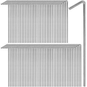 100 Pack Tent Stakes 6-3/4"Galvanized Steel Metal Tent Stakes Pegs, Garden Stakes Edging Fence Hooks Pegs for Camping, Shelters, Tarp, Canopies, Christmas Decoration Stakes