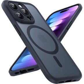 TOCOL Magnetic for iPhone 13 Pro Max Case Upgraded Full Camera Protection Compatible with Magsafe Drop Protection Translucent Matte Back Bumper Phone Cover 6.7-Inch Black