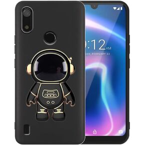 for Gabb Phone 4 [NOT 4 PRO] Case Cute Hidden Astronaut Kickstand Design,Soft Silicone Rasied TPU Edge Bumper Folding Bracket Phone Stand Shockproof Protective Phone Case for Gabb Phone 4 Black
