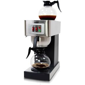 12-Cup Commercial Coffee Maker Stainless Steel - Double Coffee Machine for Office, Restaurant, Industrial Use - High Capacity Office Coffee Maker - TQS Cafe