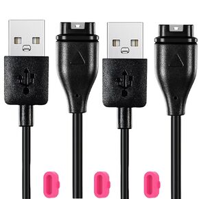 2 Pack Charger for Garmin Forerunner 945/Fenix 7,Compatible with Garmin D2 Charlie,USB A Charging Cable Dock Cord 3.3ft/1M with Charger Port Dust Plug
