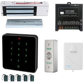 Electric Magnetic Lock Kit 600lb Electromagnetic Lock Waterproof RFID Keypad with Press to Exit Button Doorbell Chime Buzzer for Door Access System in Saudi Arabia
