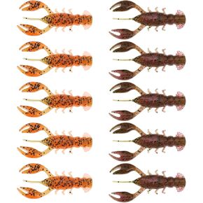 SING F LTD 10 Pcs 65mm 3.8g Crayfish Lures Soft Lures for Crayfish Fishing Crawfish Lure Silicone Soft Freshwater Saltwater Lure Bait for Fishing Perch Mandarin Fish