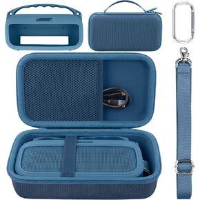CO2CEA CASE HARD WASE واستبدال حالة السيليكون لـ BOSE New Soundlink Flex 2nd Gen/Bose Soundlink Flex Bluetooth ، حالة واقية مع Carabiner وحزام الكتف (حالة الغسق الأزرق)