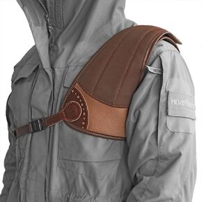 TOURBON Shooting Recoil Shields Shotgun Rifle Left Right Shoulder Pads Adjust to Fit Recoil Reduction - Canvas and Leather