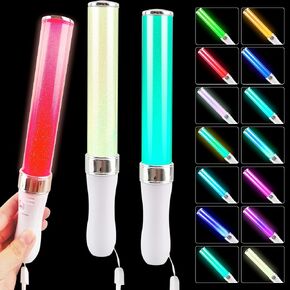 8 Pcs Light Sticks 15 Colors Change Glow Wand Multicolor LED Glow Sticks Flashing Bright Light Up Sticks for Wedding Club Carnival Party Birthday Concerts Favors