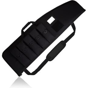 Soft-Rifle-Case Scoped-Range Gun-Bag Shooting-Storage - with 5 Pouches Heavy Duty Rifle Bag for Hunting Sports Transpo Black 38 inch