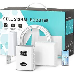 Cell Phone Signal Booster for All Carriers on Band 2/4/12/13/17/25 | Up to 7,000 Sq Ft with 2 High Gain Indoor Antennas | Easy Installation App Support | FCC Approved
