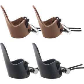 4Pcs Finger Protection Pad Finger Gloves Archery Finger Tab Leather Thumb Ring Arrow Finger Pad Sport Accessories 4.9x2.3cm