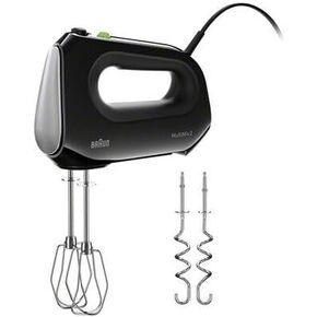 Braun Multimix 2 Hand Mixer Black - beaters, dough hooks, accessory bag