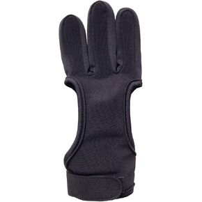 EAmber Archery Shooting Gloves,Three Finger Durable Cow Leather Protective Archery Gloves for Recurve Bows Hunting Finger (M 8cm)