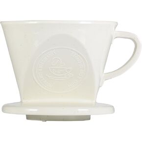 Melamine Pour Over Coffee Maker with 3 Drip Holes, Pour Over Coffee Dripper For Camping, Home, Café, Size 02 (White)