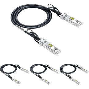 10Gtek SFP+ DAC Twinax Cable, 10G SFP+ to SFP+ Direct Attach Copper Patch Passive Cable for Cisco SFP-H10GB-CU1M, Meraki MA-CBL-TA-1M, Ubiquiti UniF, D-Link, Fortinet, 1-Meter(3.3ft), 4-Pack