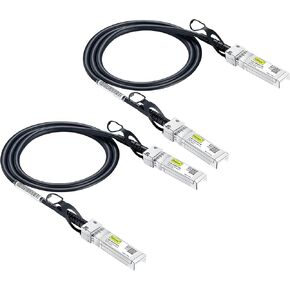 10Gtek SFP+ DAC Twinax Cable, 10G SFP+ to SFP+ Direct Attach Copper Patch Passive Cable for Cisco SFP-H10GB-CU1M, Meraki MA-CBL-TA-1M, Ubiquiti UniF, D-Link, Fortinet, 1-Meter(3.3ft), 2-Pack
