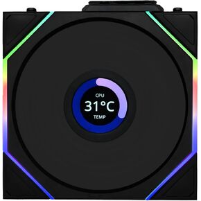 Lian Li UNI Fan TL LCD 120 Wireless - Single Pack (Reverse Blade) - Controller Not Included - 2.4 GHz Wireless Control - Infinity Mirror Design - Controller Required - Black (12RTLLCD1W1B)