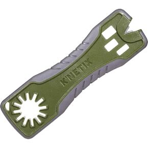 Allen Company Knetix 3-in-1 Broadhead Wrench, Sharpener - Carbide Arrow Head Sharpener and Nock Tuning Slot - Archery Care and Maintenance - Green/Gray