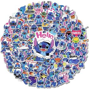 100Pcs Stitch Stickers, Waterproof Lilo and Stitch Stickers for Water Bottles, Laptop, Hydroflasks,Computer, Reusable Vinyl Stickers and Decals Kids Teens Gift