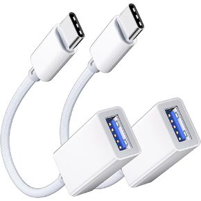 USB C to USB 3.0 Adapter 2 Pack ، USB C Male to USB Female OTG Cable Thunderbolt3 to USB متوافق مع MacBook Pro/Air ، iPhone 16 Pro Max/16 Plus/16/15 ، Galaxy S24/S23/S22/S21 in Kuwait