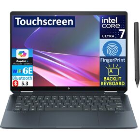 HP Spectre x360 AI Powered 2-in-1 Laptop 14.0" Touchscreen OLED 2.8K Display (Intel Ultra 7-155H, 32GB LPDDR5X, 512GB SSD, Active Pen, Backlit KB, Fingerprint, 2 Thunderbolt 4, Win 11 Home Advanced)