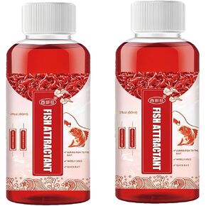 2PCS Red 40 Fishing Liquid, Red40 Red Ink Fishing Liquid, Red Worm Bait Fish attractant,Fish Lure Attraction Enhancer, Smell Bait Food for Fishing Trout, Cod, Carp, Bass (60ml*2) in Saudi Arabia