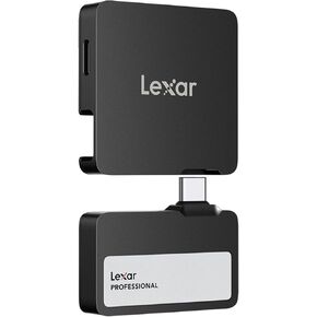 Lexar Professional GO USB 3.2 Gen 2 Type -C Portable SSD مع HUB ، Black - 2TB in Kuwait