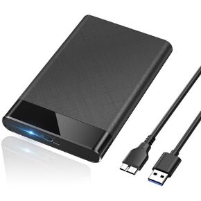POSUGEAR 2.5'' External Hard Drive Enclosure USB 3.0 to SATA III Tool-Free External Hard Drive Case for 7mm/9.5mm 2.5 inch SSD HDD with UASP, Compatible with WD Toshiba Samsung Hitachi PS4 Xbox PC TV