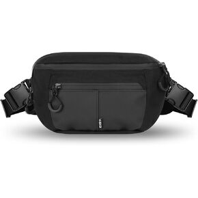 Kalkal Tactical Fanny Pack for Men Women, Concealed Carry Fanny Pack with Quick Access Puller, Waterproof Waist Bag with Adjustable Waist Belt, CCW EDC Hip Pack for Travel Hiking
