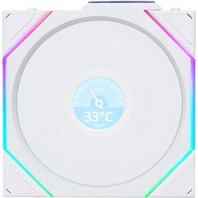 Lian Li UNI Fan TL LCD 120 Wireless - Single Pack - Controller Not Included - 2.4 GHz Wireless Control - Infinity Mirror Design - LCD Display - Controller Required - White (12TLLCD1W1W)