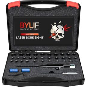 Laser Bore Sight Kit with 32 Adapters Fit 0.17 to 12GA Multi Calibers Weather Resistant Laser bore sighter