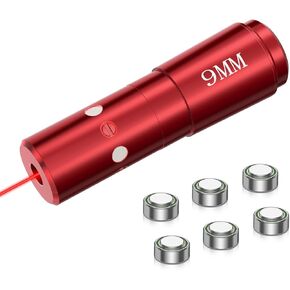 MidTen Bore Sight Laser 223 5.56mm/ 9mm/12 Gauge Laser Bore Sight with Extra Batteries