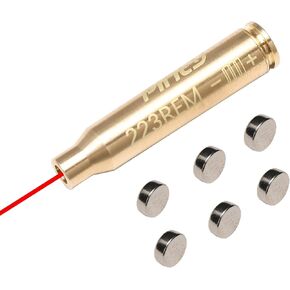 Pinty Laser Boresighter, Red Dot Laser Bore Sight Pistol Carbine Rifle Self Defense Hunting Training More, Rem Gauge Range and Tactical Shooting Accessory, Batteries Included, Brass Casing