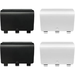 4 Pack One Controller Battery Cover for Xbox One, One S/One X Controller Battery Back Cover [NOT for Xbox Series X/S], Battery Back Shell Covers for Xbox One, One S, One X Controller(White/Black)