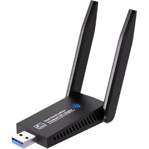 AC1300 USB WiFi Adapter for Desktop PC, Dual Band USB WiFi 1300Mbps High Speed Wireless Network Adapter 5GHz/2.4GHz USB 3.0 with High-Gain Antennas Compatible with Windows 11/10/8/7 macOS 10.9-10.15