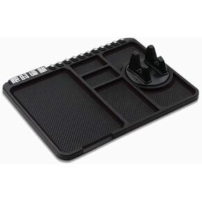 4 in 1 Non Slip Phone Pad for Car Anti Slip Mat Universal 360°Dashboard Cell Phone Holder Multifunctional Non-Slip Phone Mat with Temporary Parking Number (Black)