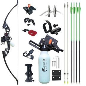 D&Q Bowfishing Bow 40lbs Bow and Arrow Set for Adults Beginner, Bow Fishing Combo Kit Bowfishing Reel Bowfishing Arrows for Fish, Recurve Bows for Adults Hunting Practice Shooting