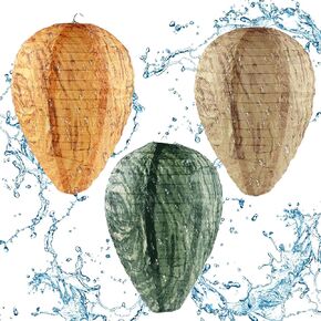 3 Pack Wasp Nest Decoy, Hanging Lantern Waterproof Wasp Deterrent, Wasp Repellent Paper Hive for Wasps Hornets Yellow Jackets